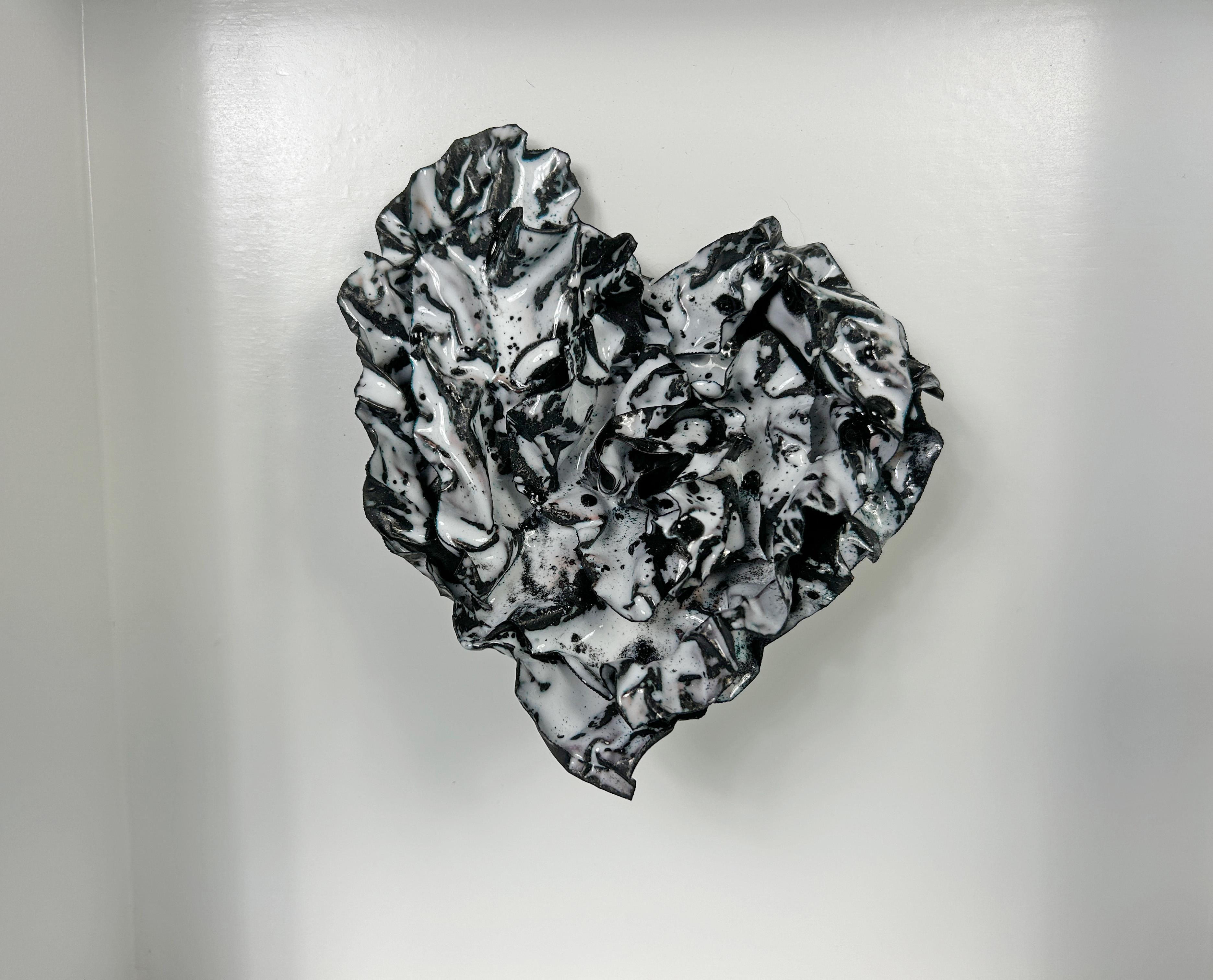 Sherry Been Abstract Sculpture - "Dewdrops" Heart Abstract Wall Art Sculpture, 2024