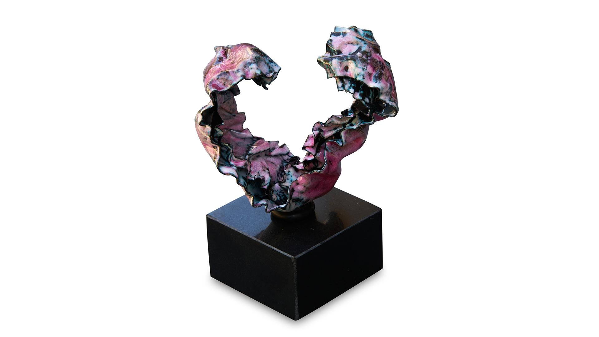 Sherry Been Abstract Sculpture - "Double Heart" Abstract Art Sculpture, 2023