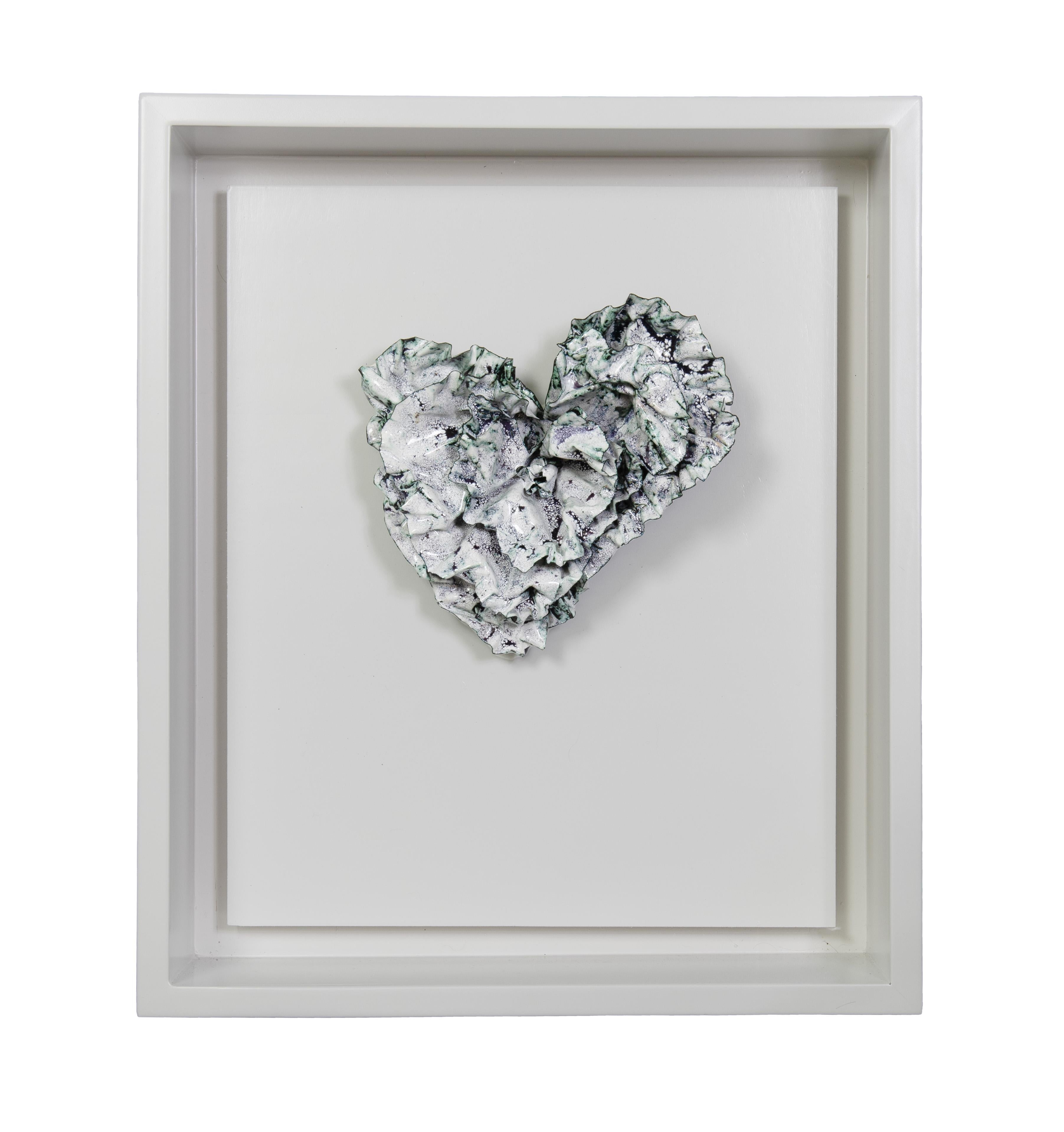 Sherry Been Abstract Sculpture - "Lavender Heart" Abstract Wall Art Sculpture, 2023