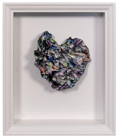 Abstrakte Wandskulptur „Prismatic Heart“, 2023, abstrakte Wandkunstskulptur 