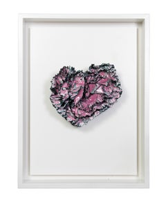 "Raspberry Pink Heart" Abstract Wall Art Sculpture, 2023