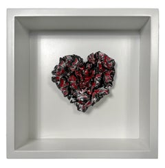 "Ribbons of Red" Heart Abstract Wall Art Sculpture, 2023