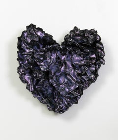 "Shimmering Heart" Abstract Wall Art Sculpture, 2023