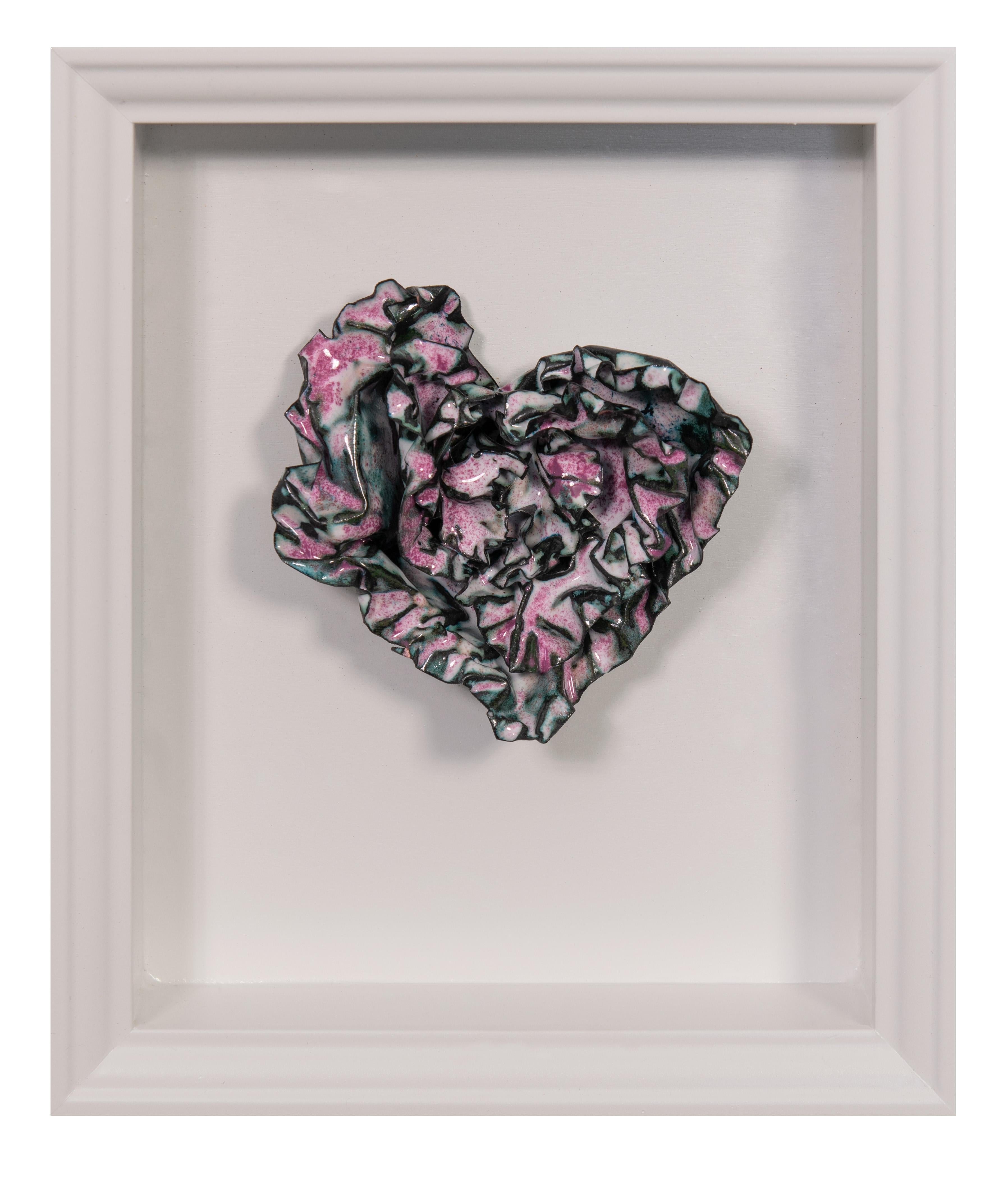 Sherry Been Abstract Sculpture - "Speckled Heart" Abstract Wall Art Sculpture, 2024