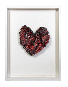 Abstrakte Wandskulptur „Sultry Heart“ aus Glasur, 2023