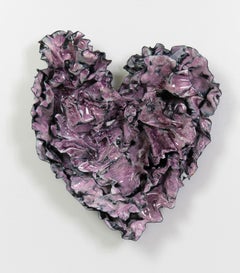 "Sweet Pink Heart" Abstract Wall Art Sculpture, 2023