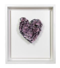 Abstrakte Wandskulptur „Sweet Pink Heart“ aus rosa Herz, 2023