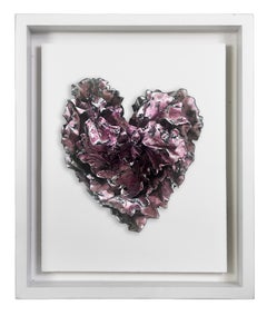 "Truly Pink Heart" Abstract Wall Art Sculpture, 2023