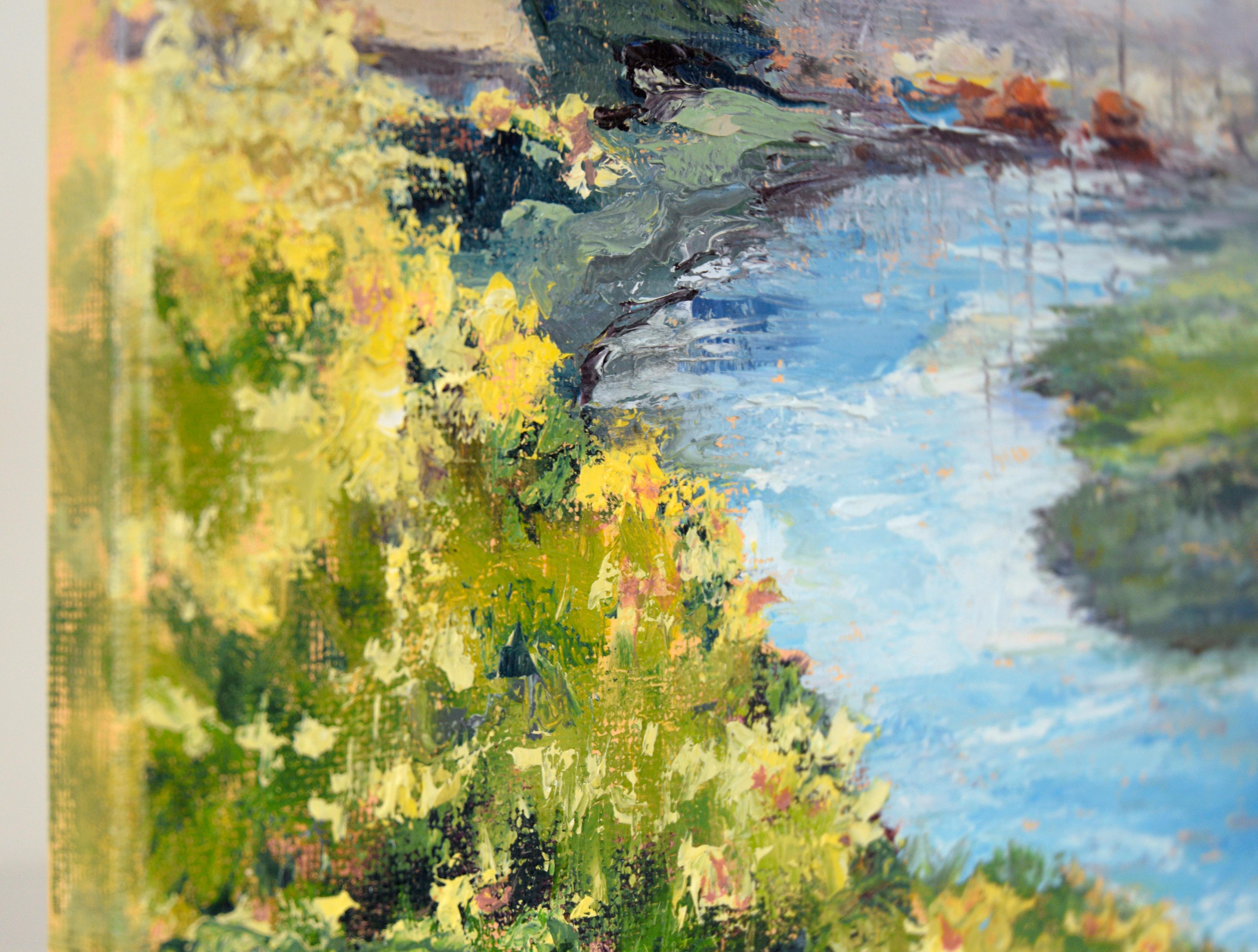 Moss Landing Landscape - Plein Air in Oil on Canvas For Sale 2