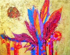 Abstract Expressionist Painting: "Feathered Coronation"