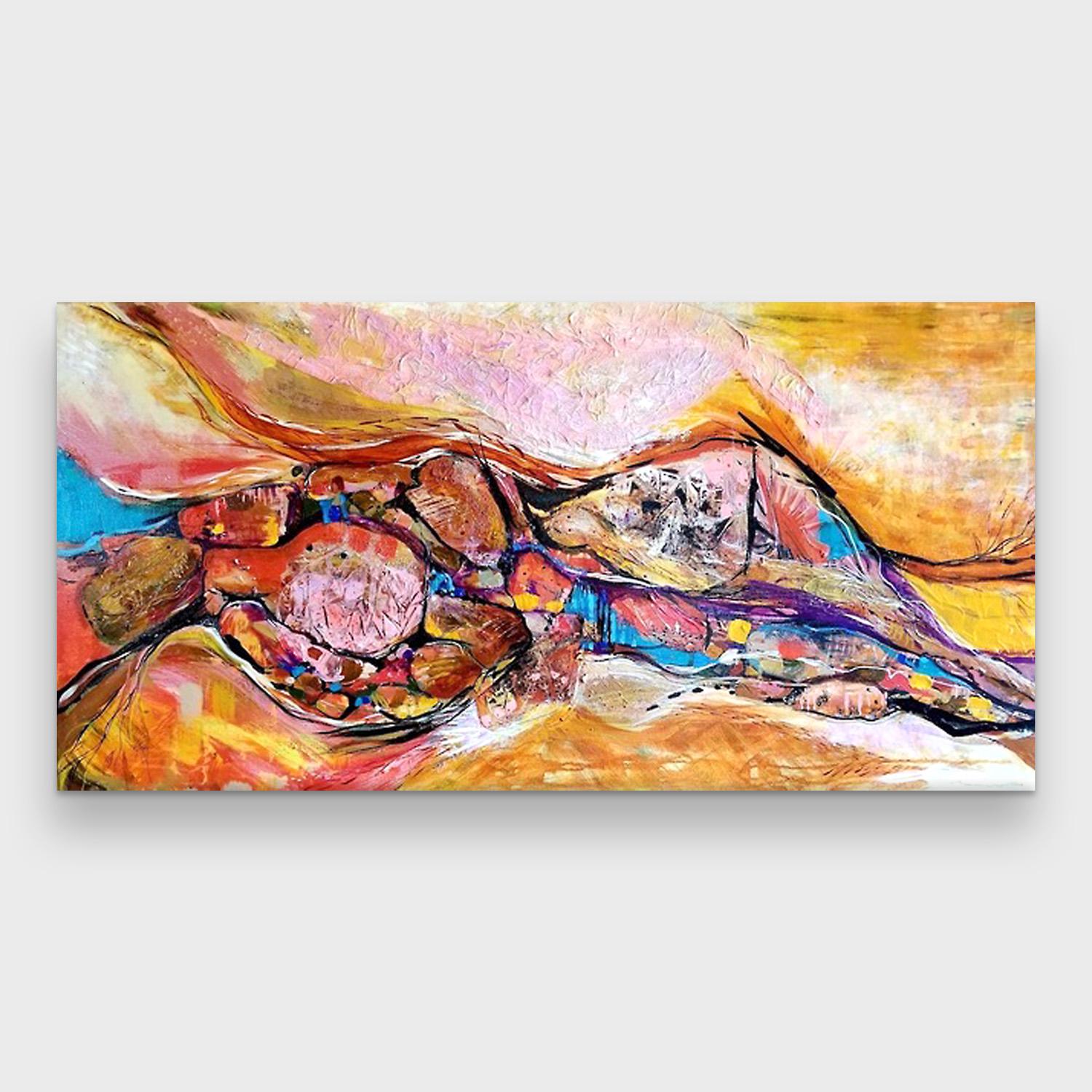Abstract Painting Sherry Krulle-Beaton - Peinture abstraite à l'acrylique sur toile « Shapeshifter »