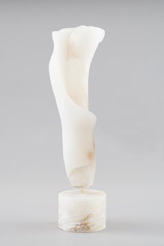 Nouveau souffle, sculpture italienne en pierre d'albâtre sculptée à la main