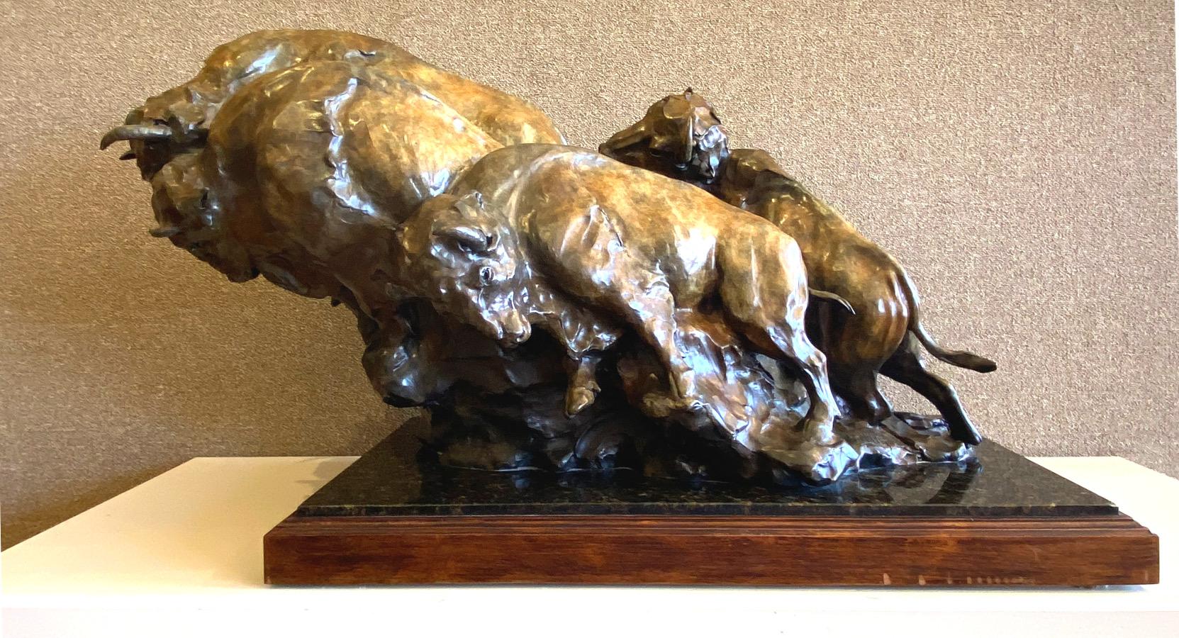 bronze bison statue