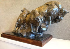 BUFFALO BRONZE "AMERICAN BISON" (BRONZE DE BISON) 1987   20 x 30 x 17 cm