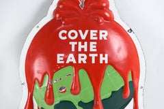 Sherwin Williams "Cover The Earth" Large Porcelain and Metal Sign, circa 1940