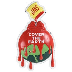 Vintage Sherwin Williams "Cover The Earth" Large Porcelain and Metal Sign, circa 1940