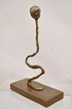 Sheryl C. Benjamin sculpture serpentine abstraite brutaliste moderne en bronze
