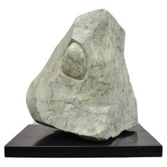 Sheryl C. Benjamin Carved Green Marble Abstract Modern Stone Sculpture