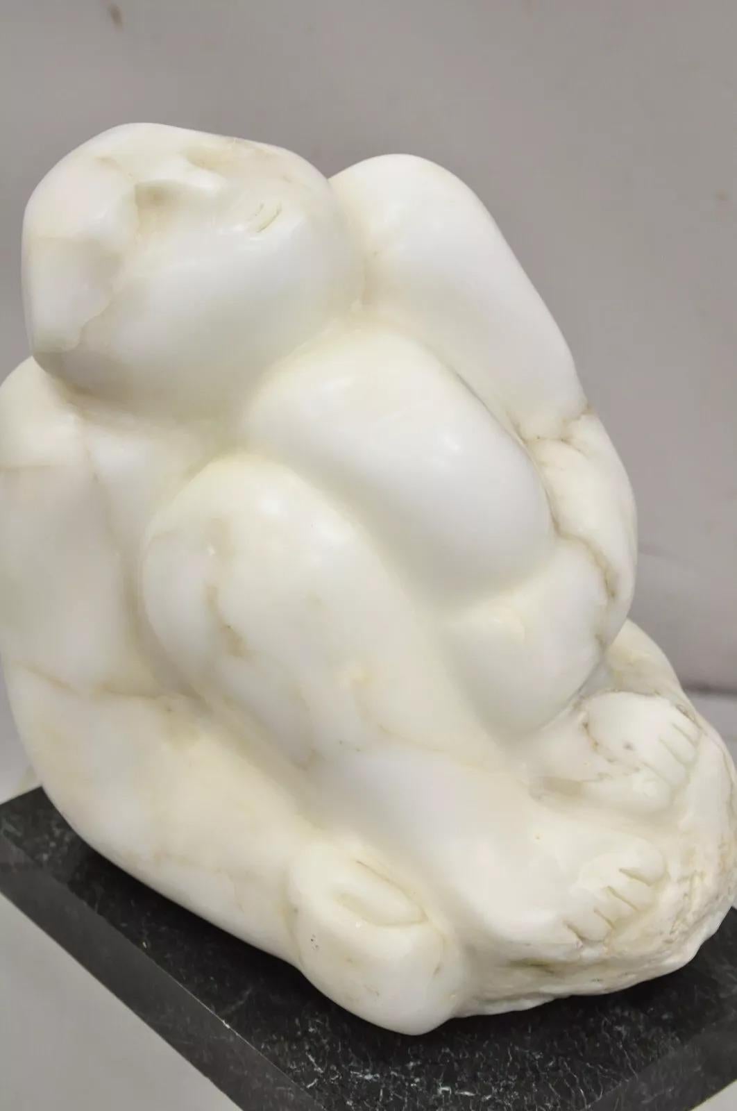 Unknown Sheryl C. Benjamin Marble Nude Figure Abstract Sculpture On Marble Base For Sale