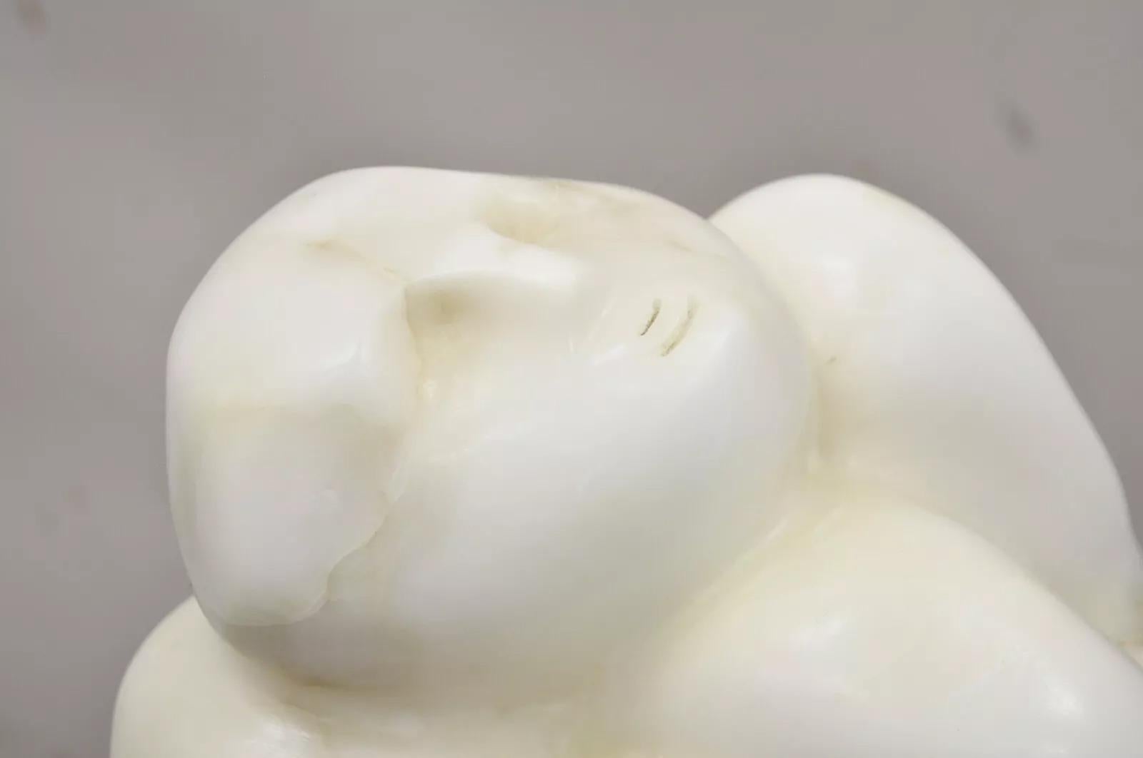 Sheryl C. Benjamin Marble Nude Figure Abstract Sculpture On Marble Base In Good Condition For Sale In Philadelphia, PA