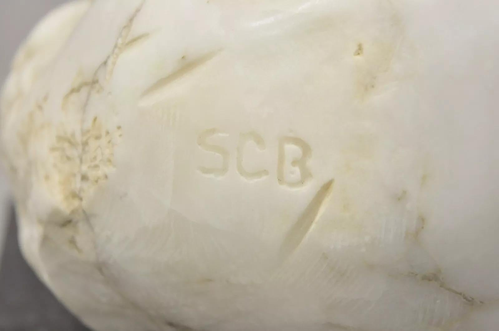 Sheryl C. Benjamin Marble Nude Figure Abstract Sculpture On Marble Base For Sale 3