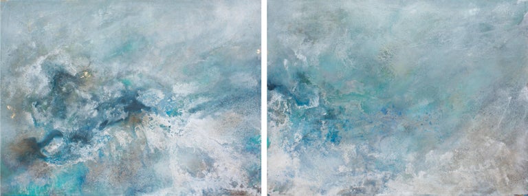 Earth Diptych 1 Contemporary Abstract Mixed Media Painting
