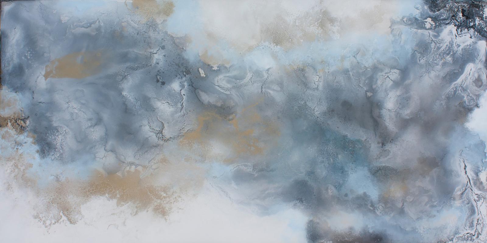 Sheryl Daane Chestnut Abstract Painting - Snow Flurries 