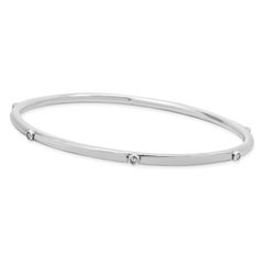 Sheryl Lowe Sterling Silver Bezel Set Diamond Bangle Bracelet