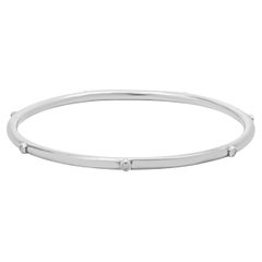Sheryl Lowe Sterling Silver Bezel Set Diamond Bangle Bracelet