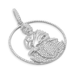 Sheryl Lowe Sterling Silver Diamond Buddha Pendant