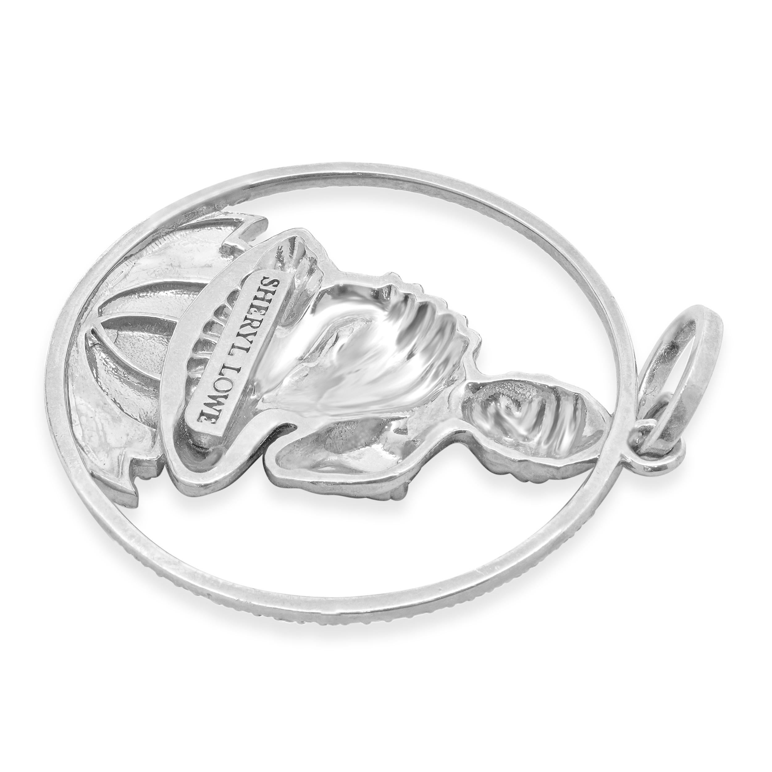 Ciondolo Buddha con diamanti in argento sterling di Sheryl Lowe In condizioni ottime in vendita a Scottsdale, AZ