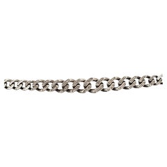 Sheryl Lowe Sterling Silver Diamond Pave Curb Link Bracelet #24415