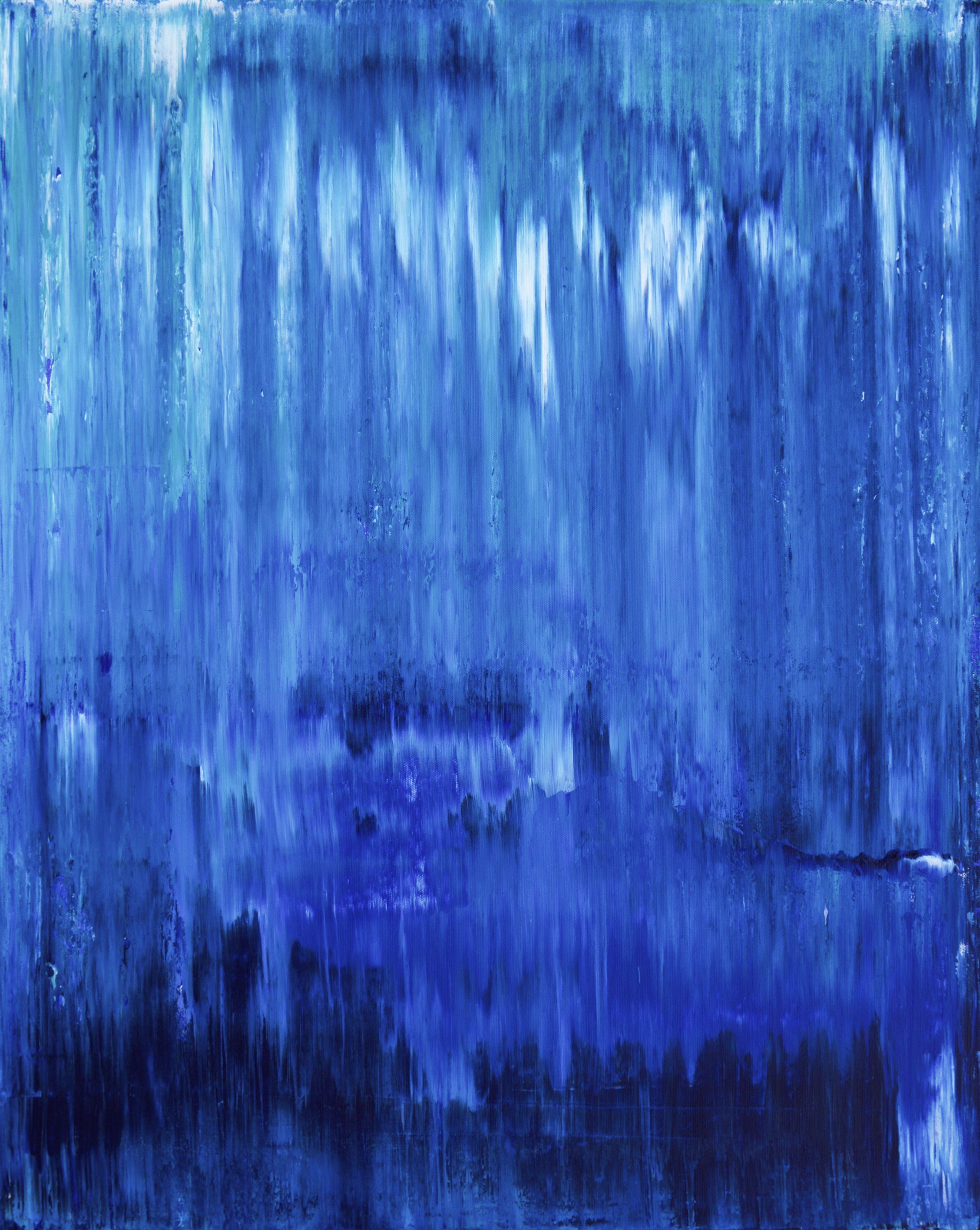 Sheryl Tempchin Abstract Painting - Blue Water 2, Painting, Acrylic on Canvas