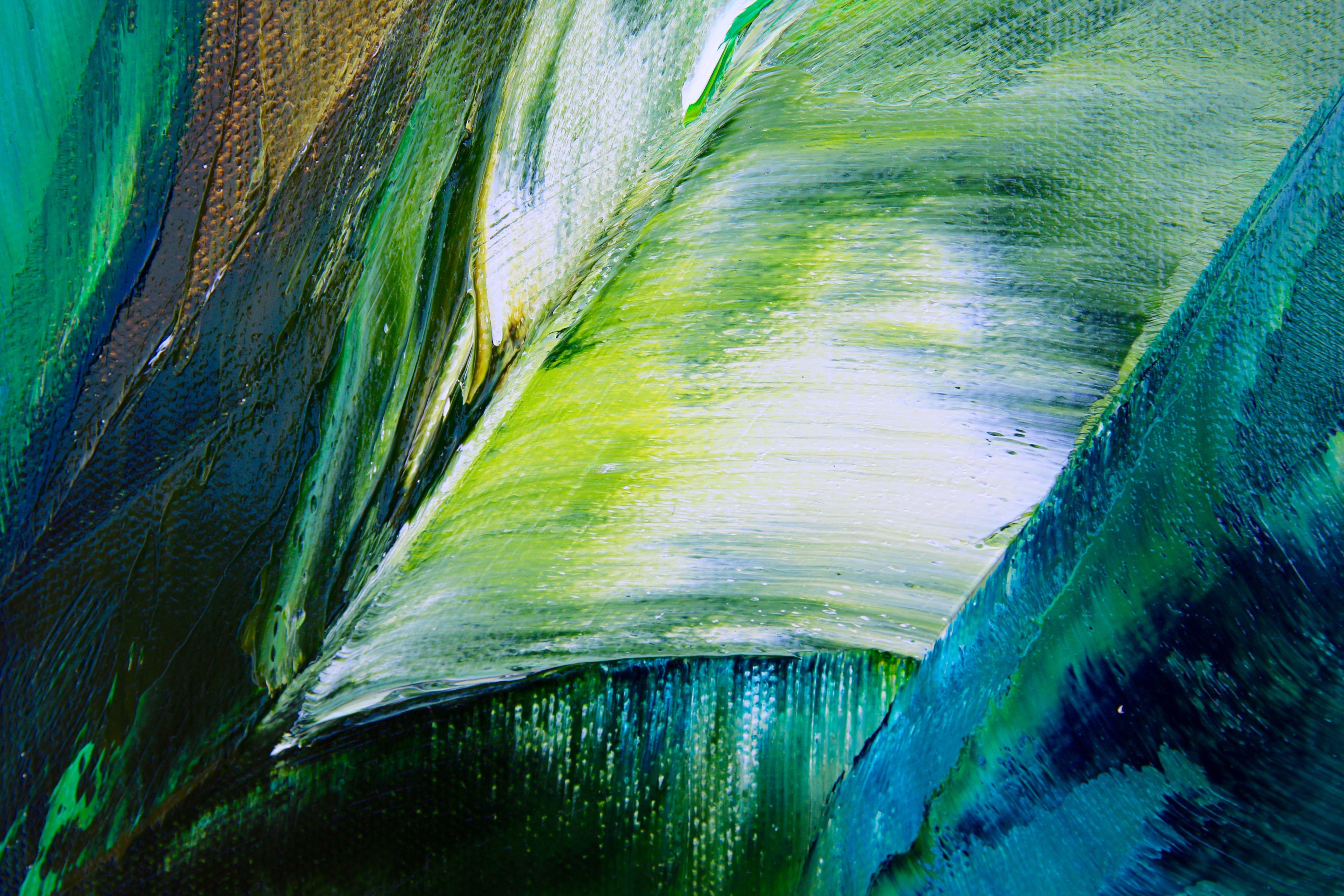 Green Time, Painting, Oil on Canvas For Sale 2