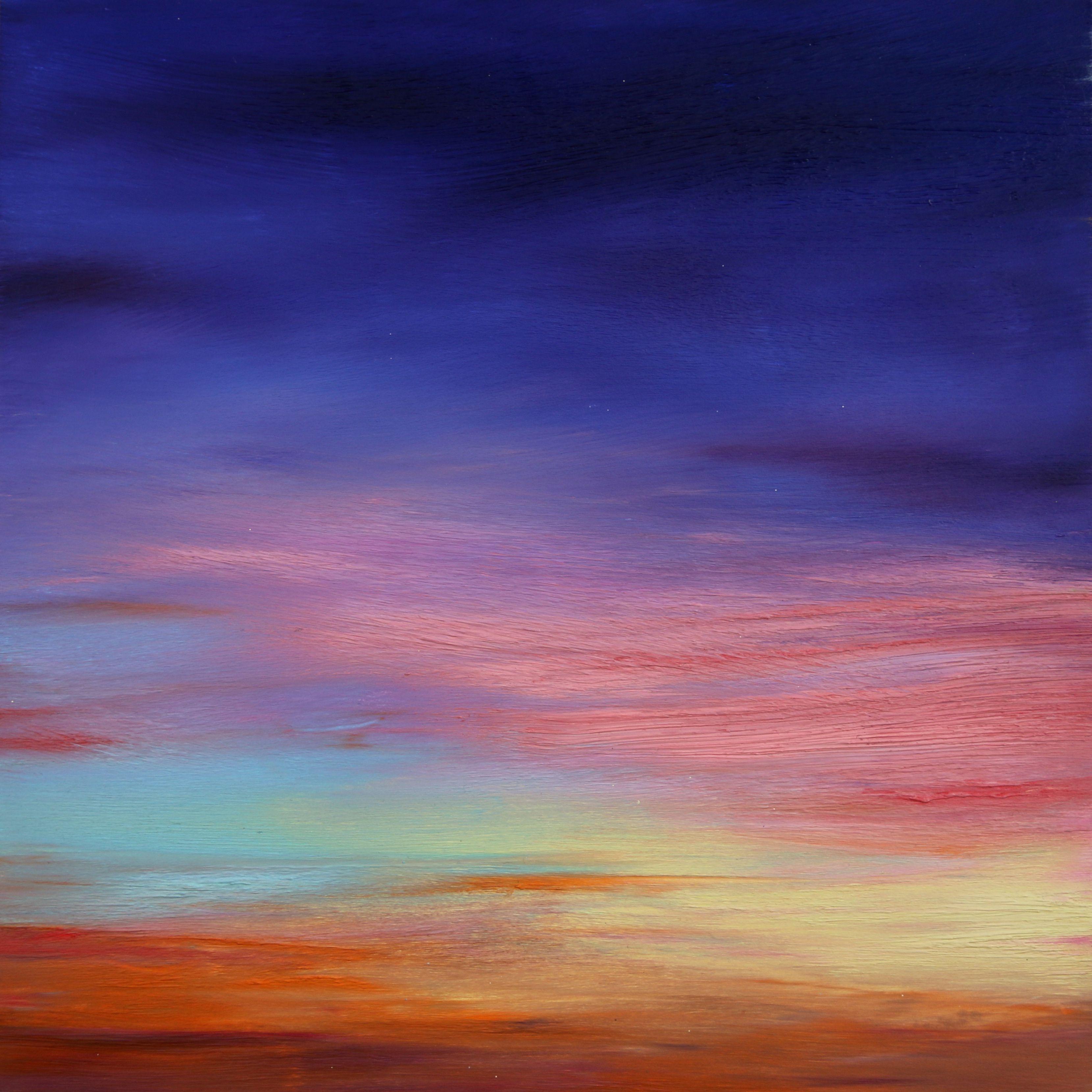 Abstract Painting di Sheryl Tempchin - Nightfall, Pittura, Olio su pannello di Wood