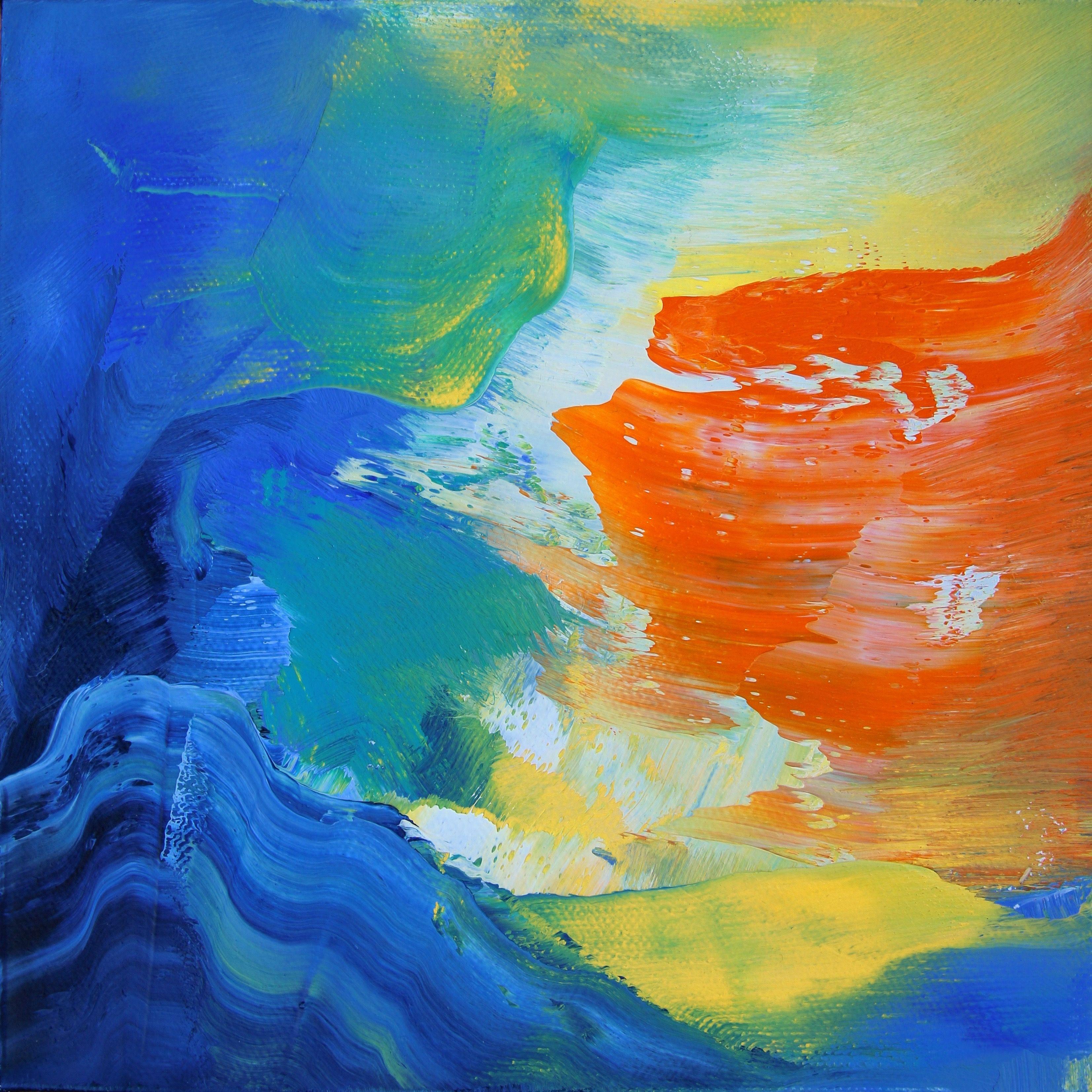 Sheryl Tempchin Abstract Painting - Sunspot, Painting, Oil on Canvas