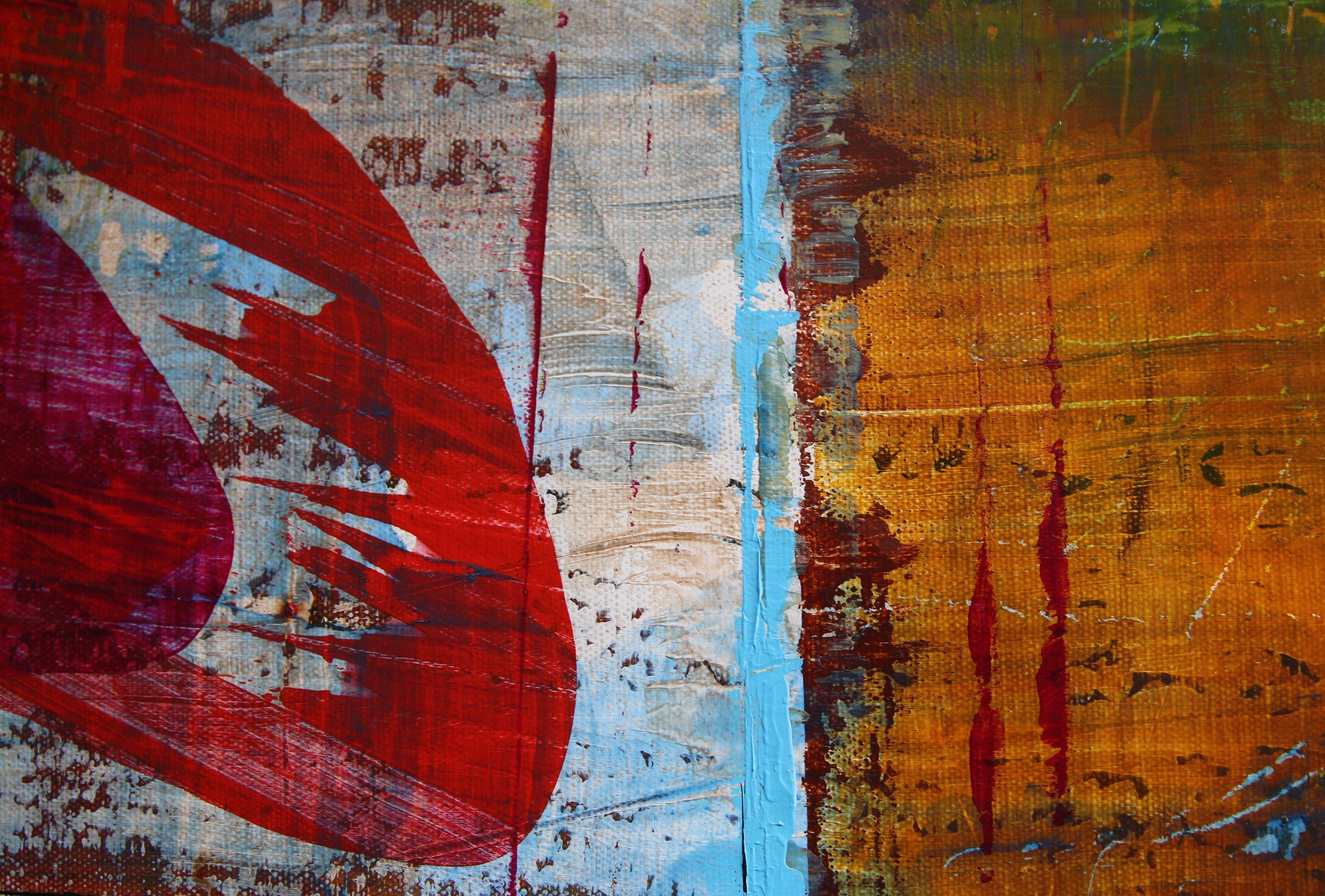 Dove e quando, Pittura, Acrilico su tela - Abstract Painting Marrone di Sheryl Tempchin