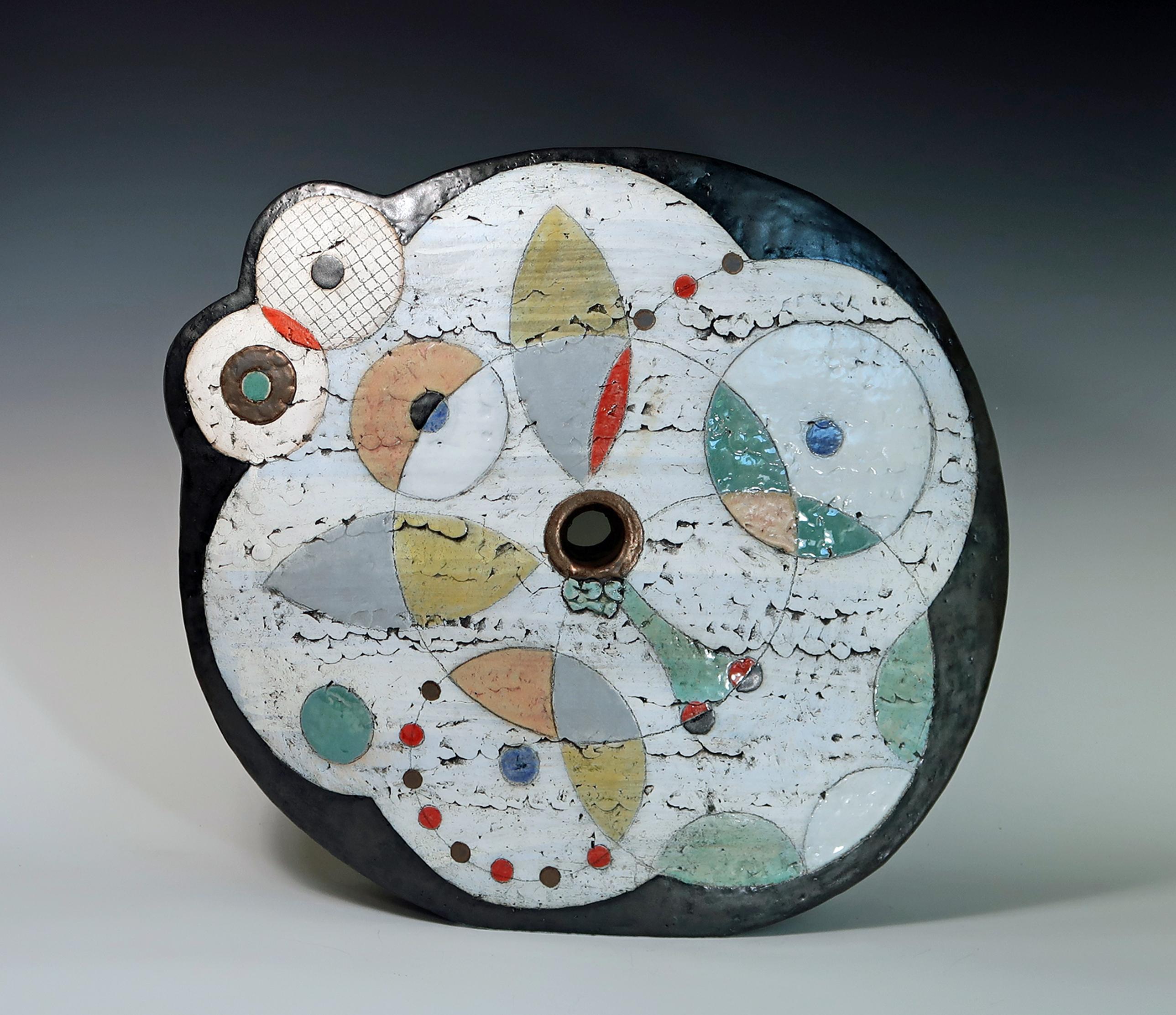 Abstract Ceramic Sculpture 'Midnight Flower Moon'