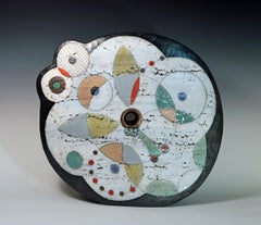 Abstract Ceramic Sculpture 'Midnight Flower Moon'