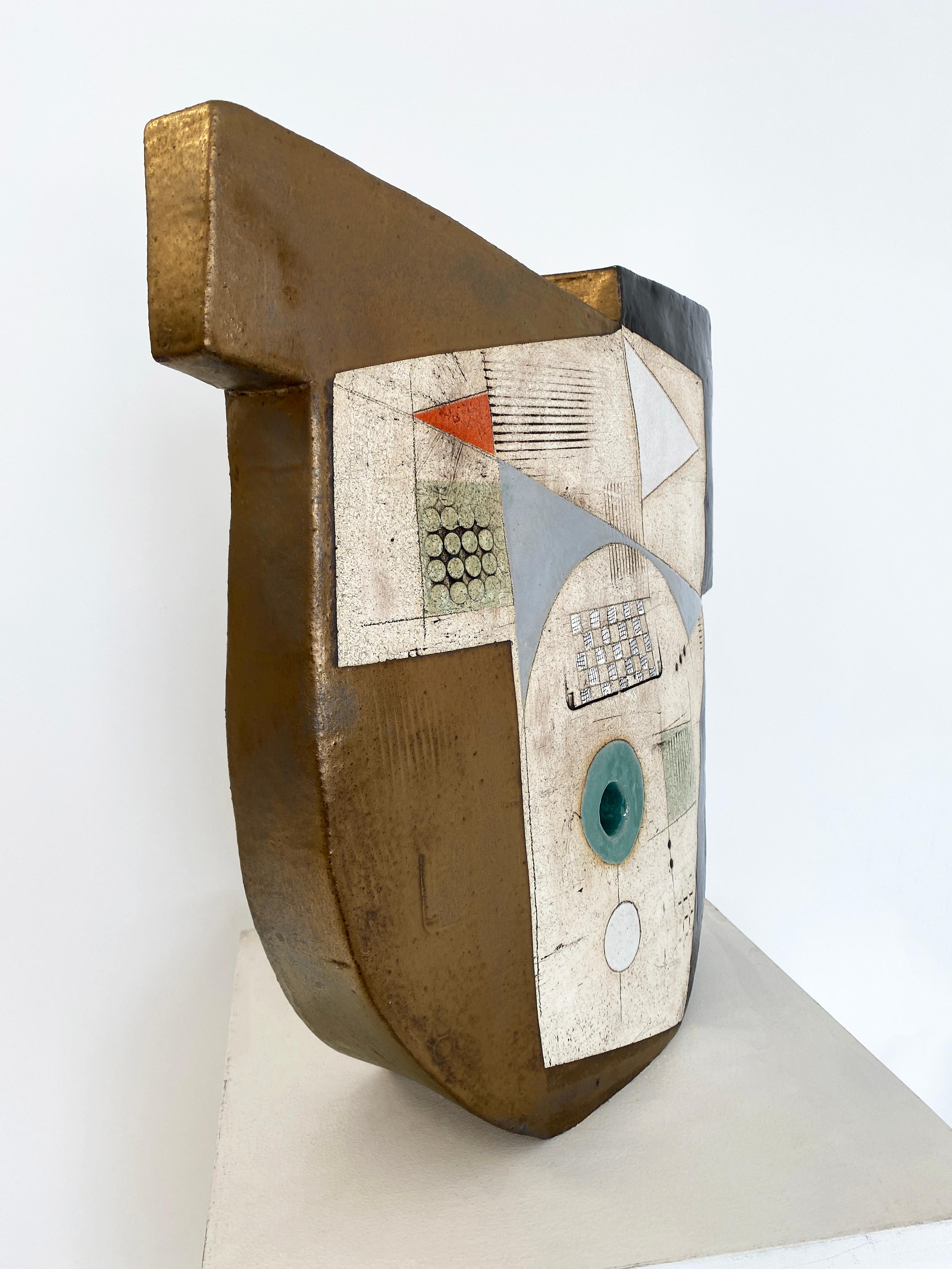 Contemporary Ceramic Abstract Sculpture by Sheryl Zacharia 'Robins Egg Moon' 10