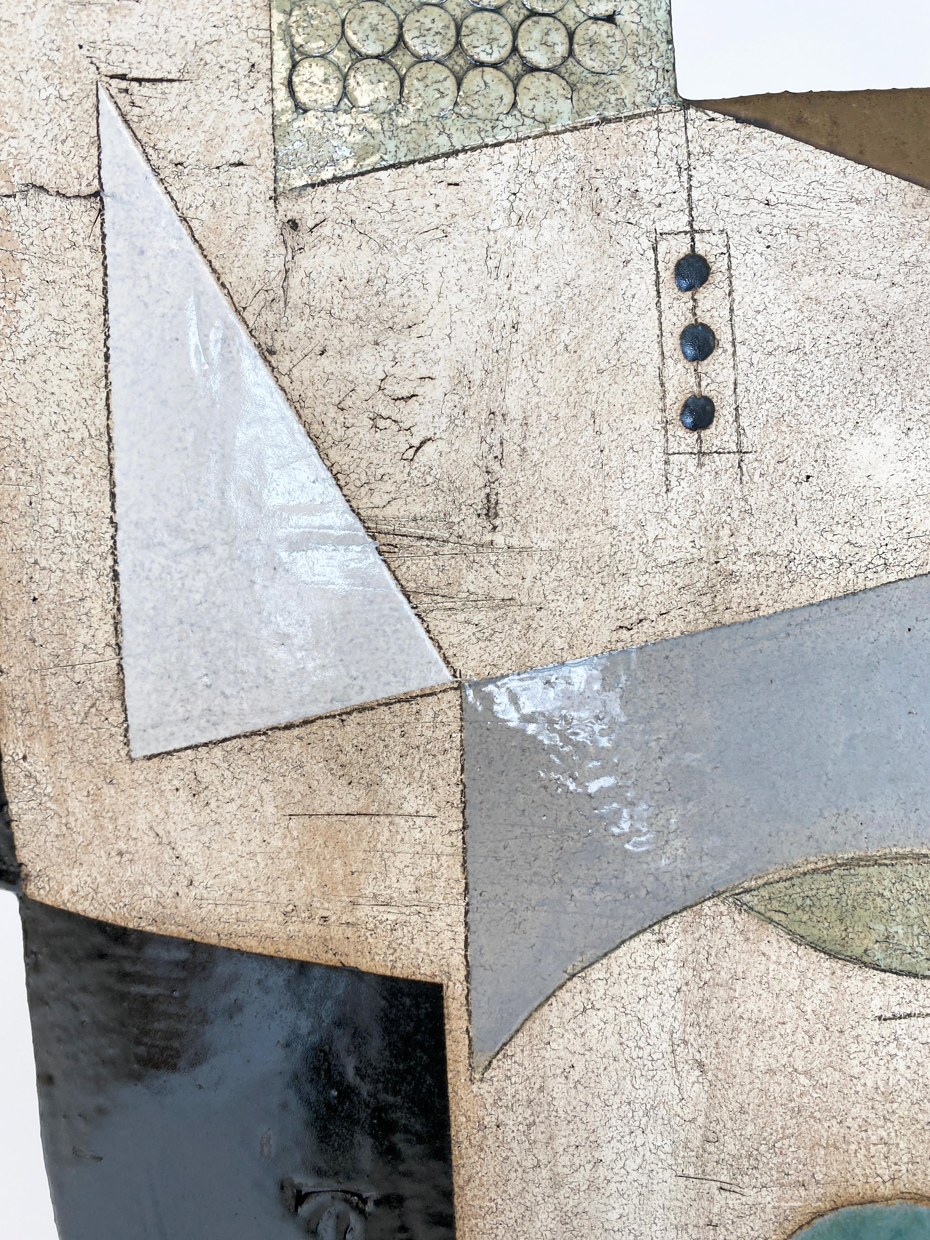 Contemporary Ceramic Abstract Sculpture by Sheryl Zacharia 'Robins Egg Moon' 3