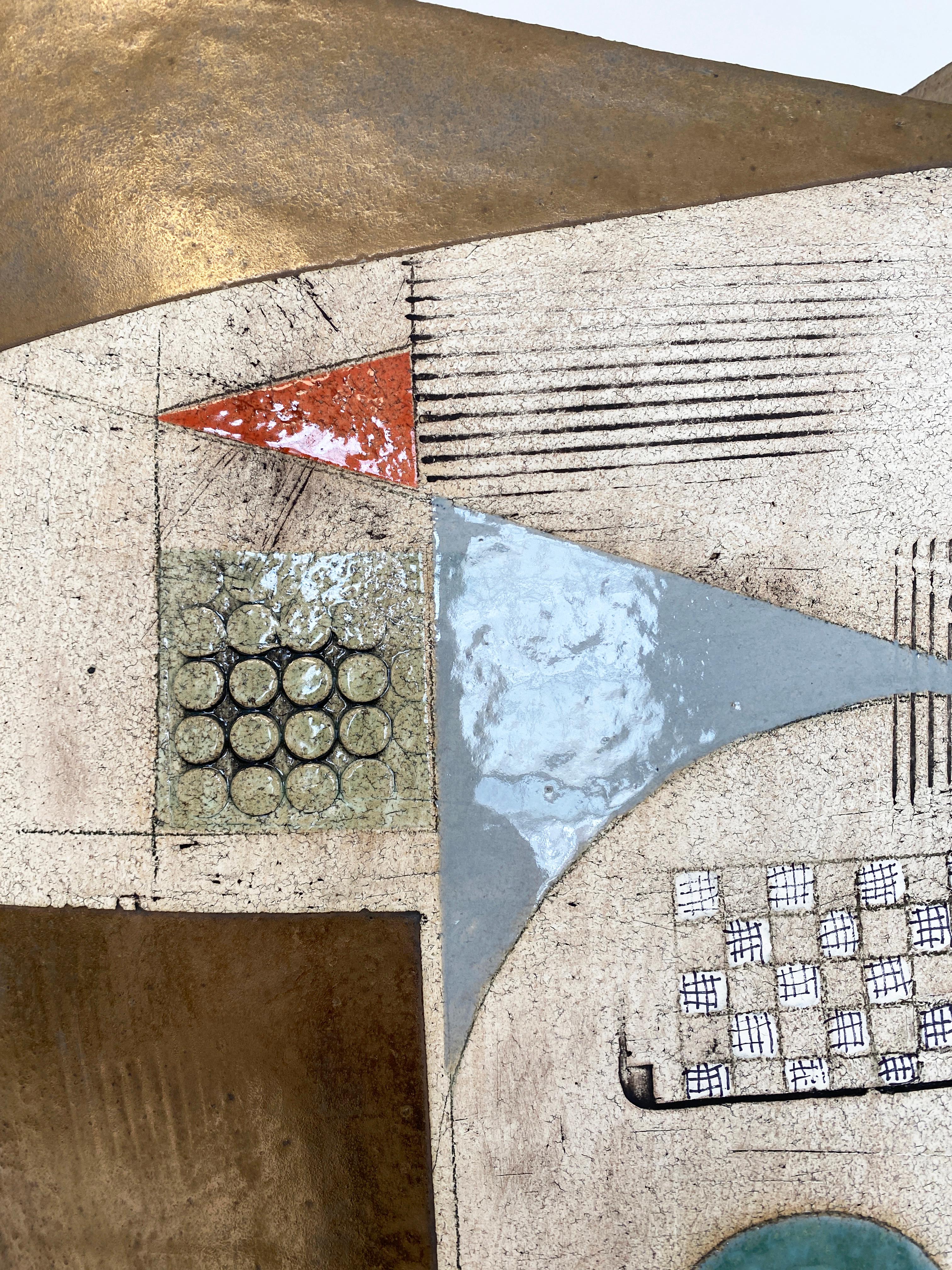 Contemporary Ceramic Abstract Sculpture by Sheryl Zacharia 'Robins Egg Moon' 7