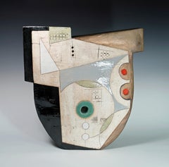 Contemporary Ceramic Abstract Sculpture by Sheryl Zacharia 'Robins Egg Moon'
