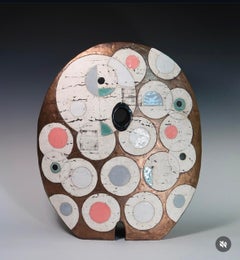 Contemporary Ceramic Abstract Sculpture by Sheryl Zacharia 'Saturn's Moon'