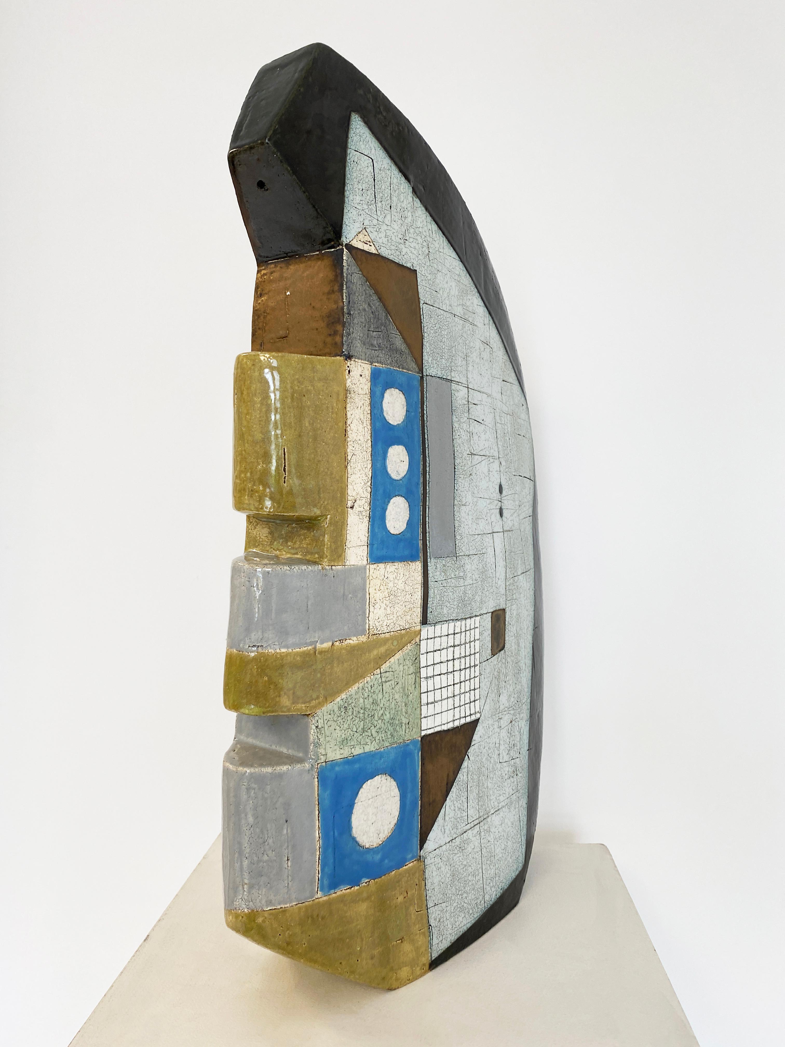 Sculpture abstraite contemporaine en céramique de Sheryl Zacharia 