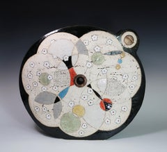 Contemporary Ceramic Abstract Sculpture by Sheryl Zacharia 'White Flower Moon'