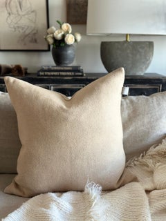 Shetland Warm Nude Tone Wool Pillow with Down Feather Insert