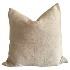 Shetland Warm Nude Tone Wool Pillow with Down Feather Insert