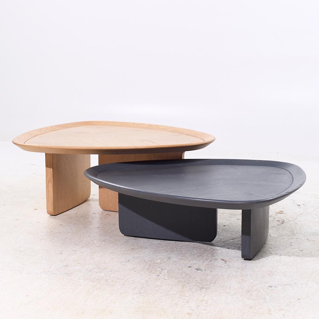 Modern Shewekar Elgharably Oak Organic Coffee Table - Pair For Sale