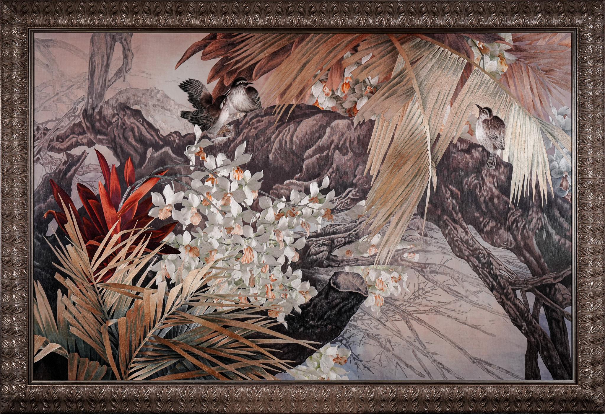 Rainforest Symbol, Chinese Silk Embroidery Painting